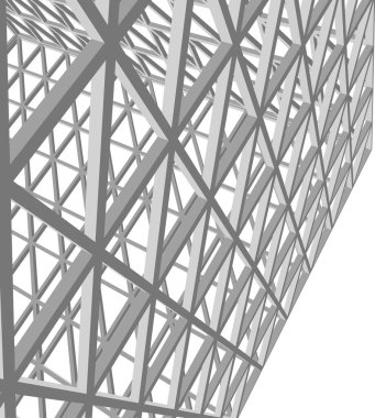 Mimari sanat konseptinde soyut çizgiler, minimum geometrik şekiller. 