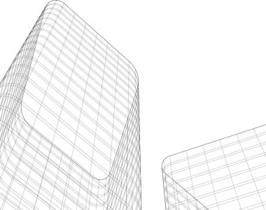 Mimari sanat konseptinde soyut çizgiler, minimum geometrik şekiller.