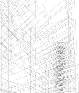 Mimari sanat konseptinde soyut çizgiler, minimum geometrik şekiller. 