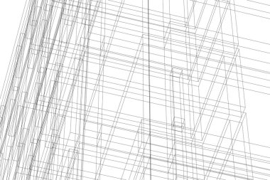 Mimari sanat konseptinde soyut çizgiler, minimum geometrik şekiller. 