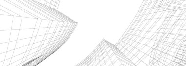 Mimari sanat konseptinde soyut çizgiler, minimum geometrik şekiller.