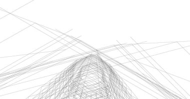 Mimari sanat konseptinde soyut çizgiler, minimum geometrik şekiller. 