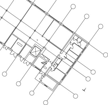 Mimari sanat konseptinde soyut çizgiler, minimum geometrik şekiller. 