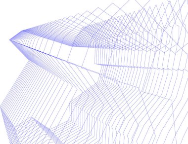 Mimari sanat konseptinde soyut çizgiler, minimum geometrik şekiller. 