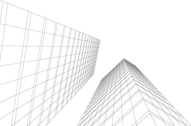 Mimari sanat konseptinde soyut çizgiler, minimum geometrik şekiller.