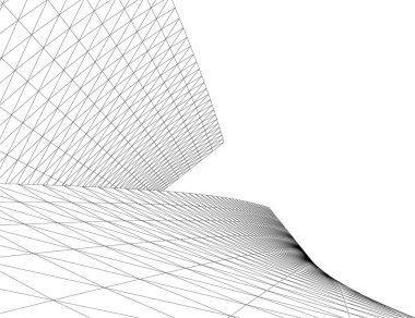 Mimari sanat konseptinde soyut çizgiler, minimum geometrik şekiller. 