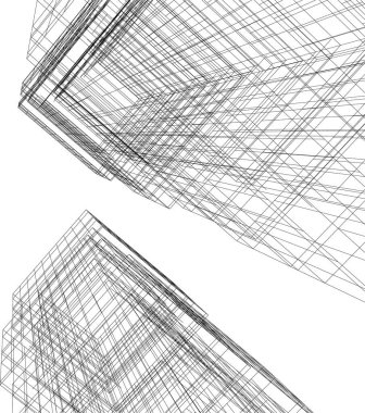 Mimari sanat konseptinde soyut çizgiler, minimum geometrik şekiller.