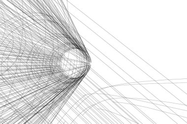 Mimari sanat konseptinde soyut çizgiler, minimum geometrik şekiller. 