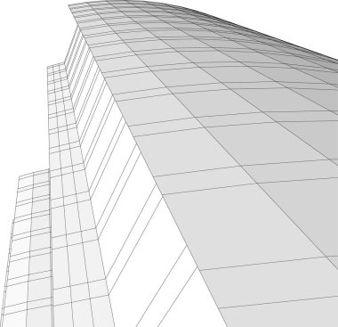 Mimari sanat konseptinde soyut çizgiler, minimum geometrik şekiller. 