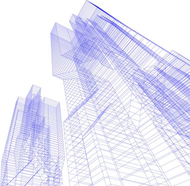 Mimari sanat konseptinde soyut çizgiler, minimum geometrik şekiller. 
