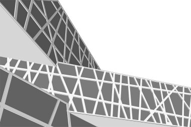 Mimari sanat konseptinde soyut çizgiler, minimum geometrik şekiller. 