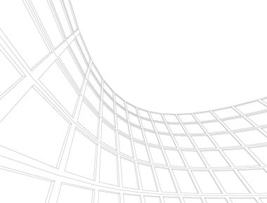 Mimari sanat konseptinde soyut çizgiler, minimum geometrik şekiller. 