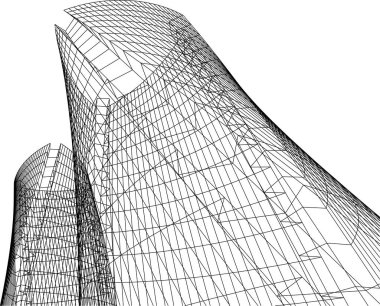 Mimari sanat konseptinde soyut çizgiler, minimum geometrik şekiller.