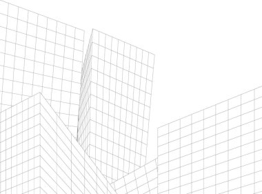 Mimari sanat konseptinde soyut çizgiler, minimum geometrik şekiller. 