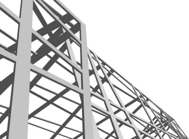 Mimari sanat konseptinde soyut çizgiler, minimum geometrik şekiller. 