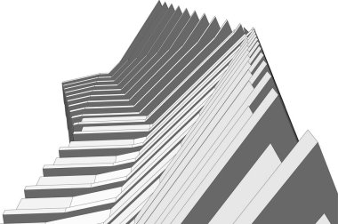 Mimari sanat konseptinde soyut çizgiler, minimum geometrik şekiller. 