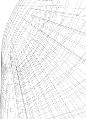 Mimari sanat konseptinde soyut çizgiler, minimum geometrik şekiller. 