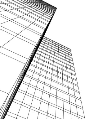 Mimari sanat konseptinde soyut çizgiler, minimum geometrik şekiller. 