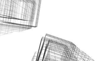 Mimari sanat konseptinde soyut çizgiler, minimum geometrik şekiller. 