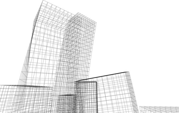 Linhas Abstratas Desenho Conceito Arte Arquitetônica Formas Geométricas Mínimas —  Vetores de Stock