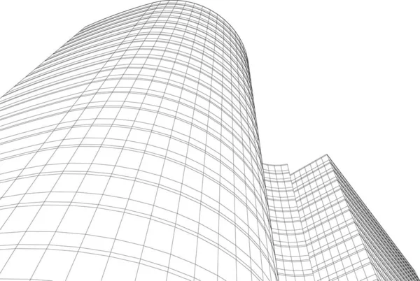 Abstracte Tekenlijnen Architectonisch Kunstconcept Minimale Geometrische Vormen — Stockvector