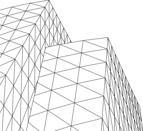 Abstrakte Zeichnungslinien Architektonischen Kunstkonzept Minimale Geometrische Formen — Stockvektor