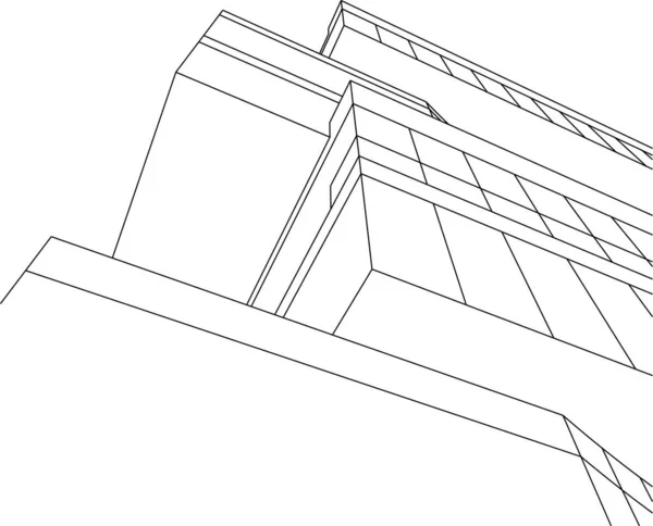 最小限の幾何学的形状建築線 — ストックベクタ