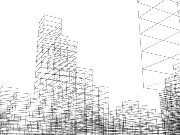 Mimari Sanat Konseptinde Soyut Çizgiler Minimum Geometrik Şekiller — Stok Vektör