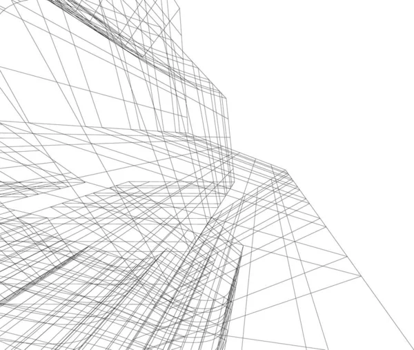 Líneas Abstractas Dibujo Concepto Arte Arquitectónico Formas Geométricas Mínimas — Archivo Imágenes Vectoriales