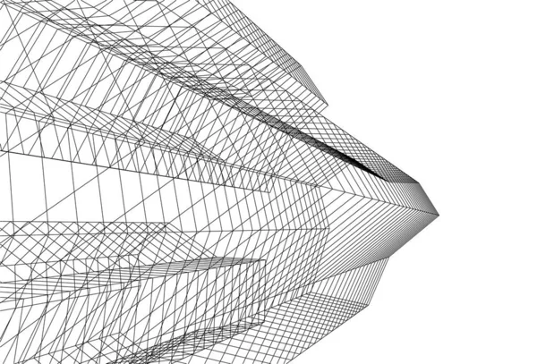 Abstrakte Zeichnungslinien Architektonischen Kunstkonzept Minimale Geometrische Formen — Stockvektor