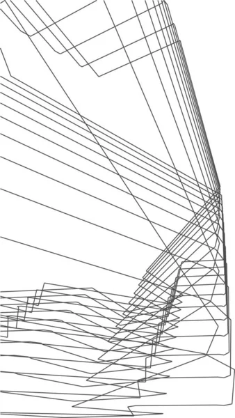 Linee Disegno Astratte Nel Concetto Arte Architettonica Forme Geometriche Minime — Vettoriale Stock