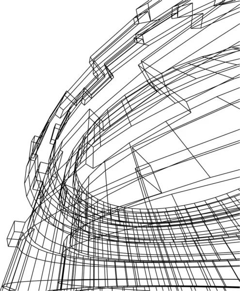 Αφηρημένες Σχεδιαστικές Γραμμές Στην Αρχιτεκτονική Έννοια Της Τέχνης Ελάχιστα Γεωμετρικά — Διανυσματικό Αρχείο