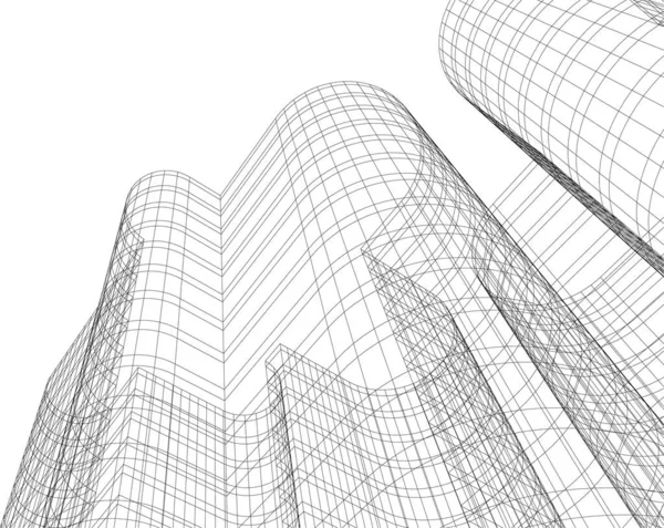 Abstrakte Zeichnungslinien Architektonischen Kunstkonzept Minimale Geometrische Formen — Stockvektor