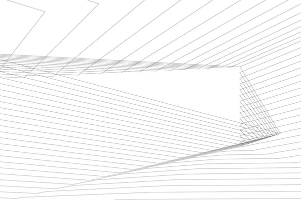 Abstrakcyjne Linie Rysunku Koncepcji Sztuki Architektonicznej Minimalne Kształty Geometryczne — Wektor stockowy