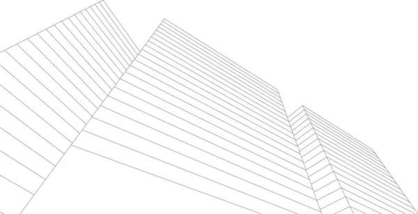 Bentuk Geometris Minimal Garis Arsitektur - Stok Vektor