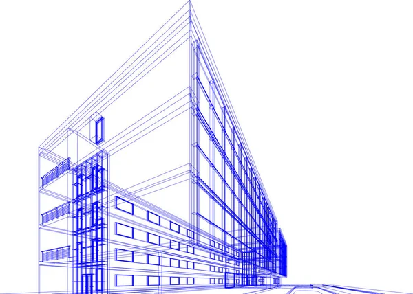 Abstrakte Zeichnungslinien Architektonischen Kunstkonzept Minimale Geometrische Formen — Stockvektor