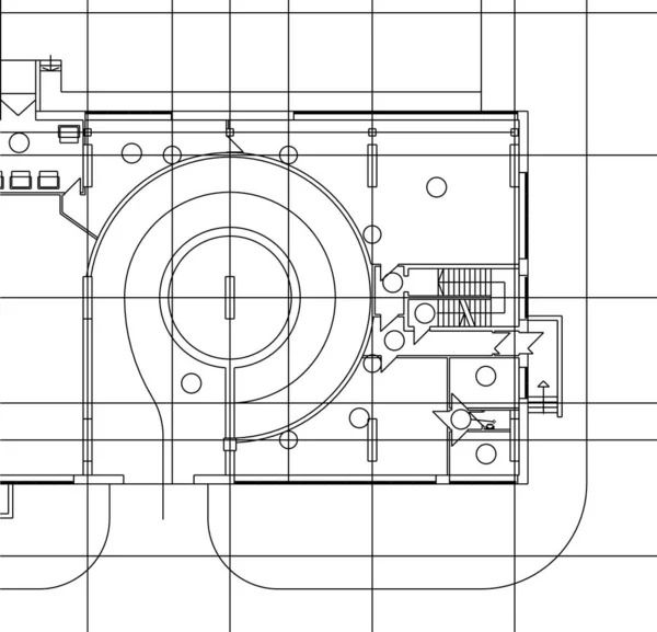 Abstracte Tekenlijnen Architectonisch Kunstconcept Minimale Geometrische Vormen — Stockvector