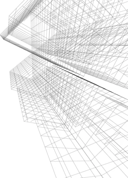 Abstraktní Kreslicí Čáry Architektonickém Pojetí Minimální Geometrické Tvary — Stockový vektor