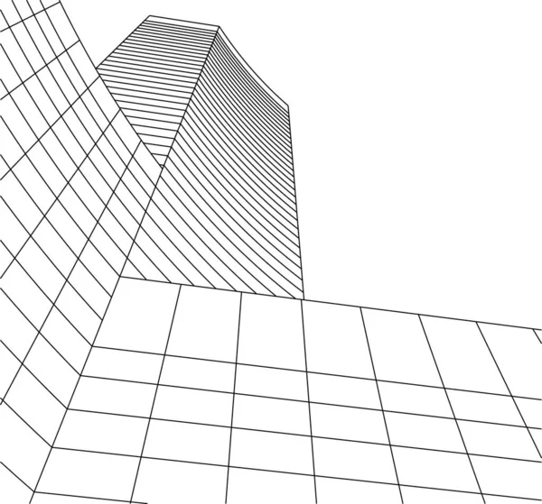 Linhas Abstratas Desenho Conceito Arte Arquitetônica Formas Geométricas Mínimas —  Vetores de Stock