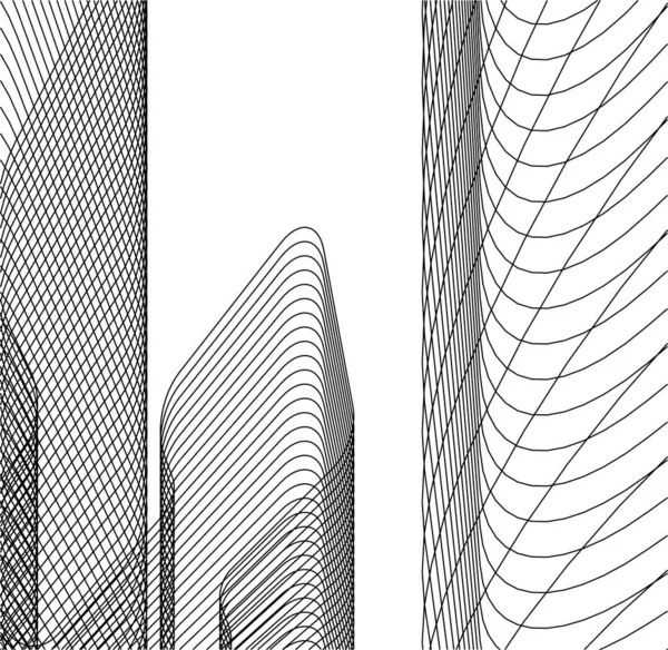 Abstrakcyjne Linie Rysunku Koncepcji Sztuki Architektonicznej Minimalne Kształty Geometryczne — Wektor stockowy