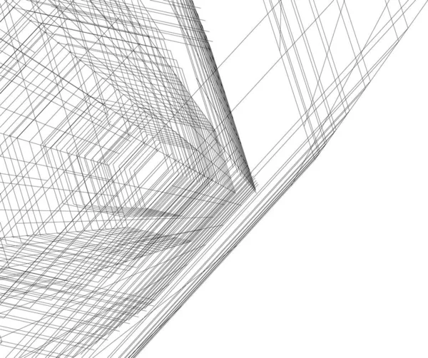 Abstracte Tekenlijnen Architectonisch Kunstconcept Minimale Geometrische Vormen — Stockvector