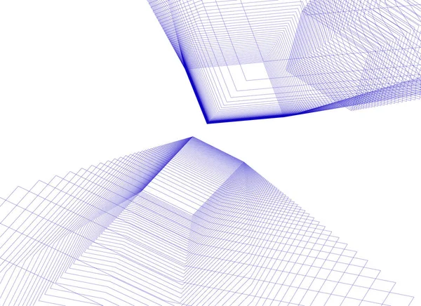 Líneas Abstractas Dibujo Concepto Arte Arquitectónico Formas Geométricas Mínimas — Vector de stock