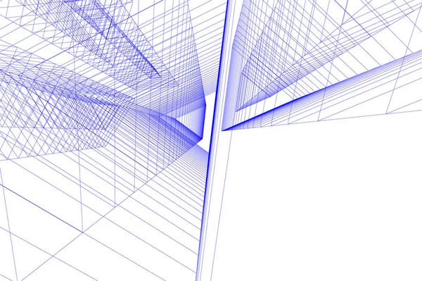 Linhas Abstratas Desenho Conceito Arte Arquitetônica Formas Geométricas Mínimas — Vetor de Stock