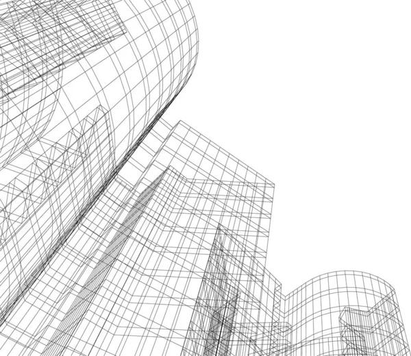 建築芸術の概念における抽象的な線や最小限の幾何学的形状 — ストックベクタ