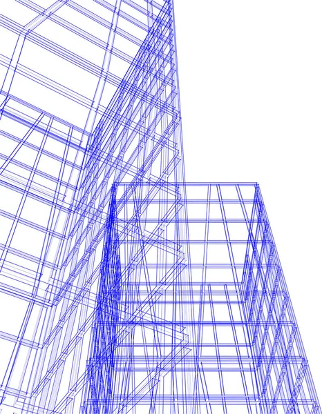 Abstracte Tekenlijnen Architectonisch Kunstconcept Minimale Geometrische Vormen — Stockvector