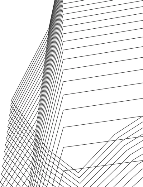 Lignes Dessin Abstraites Dans Concept Art Architectural Formes Géométriques Minimales — Image vectorielle