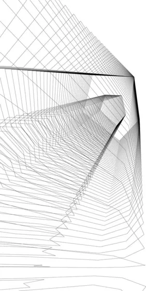 Lignes Dessin Abstraites Dans Concept Art Architectural Formes Géométriques Minimales — Image vectorielle