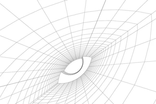 Abstracte Tekenlijnen Architectonisch Kunstconcept Minimale Geometrische Vormen — Stockvector