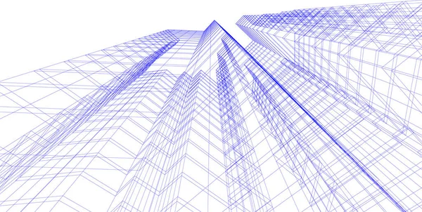 Abstracte Tekenlijnen Architectonisch Kunstconcept Minimale Geometrische Vormen — Stockvector