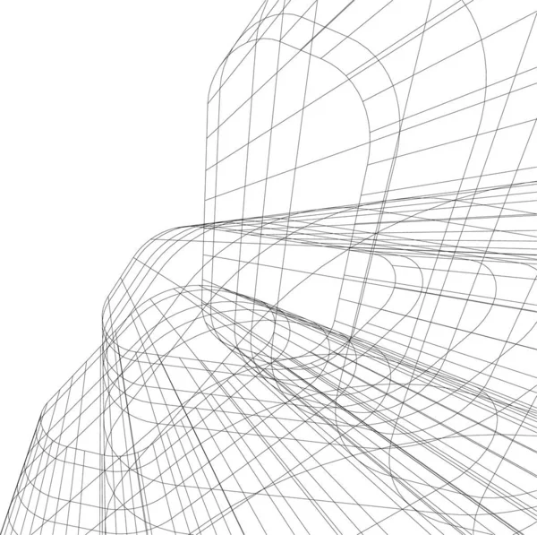 Lignes Dessin Abstraites Dans Concept Art Architectural Formes Géométriques Minimales — Image vectorielle